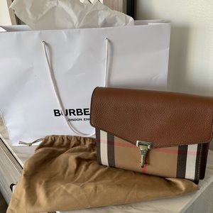 NWT Burberry Macken Crossbody Tan Leather